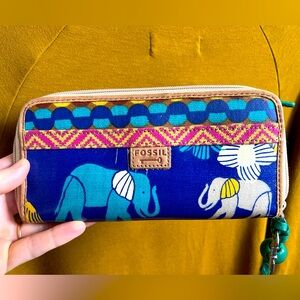 Fossil Key-Per Wallet Elephant Safari Design